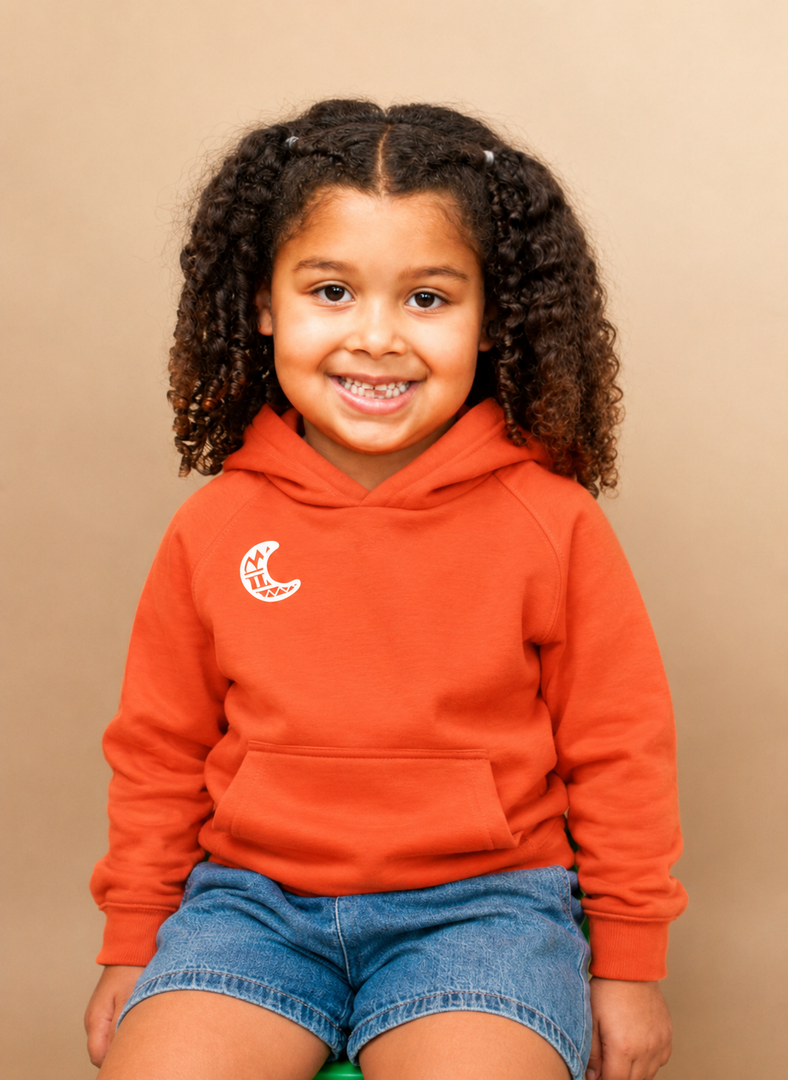 Kids little white moon hoodie - Little Elebo